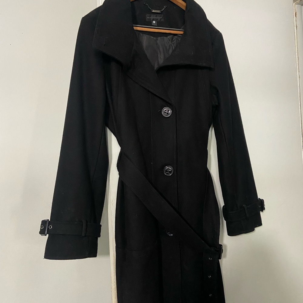 Worthington Stylish Military Black Coat /Trench